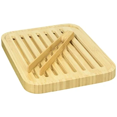 Afbeelding van Pebbly Breadboard &amp; Toast Tongs Set
