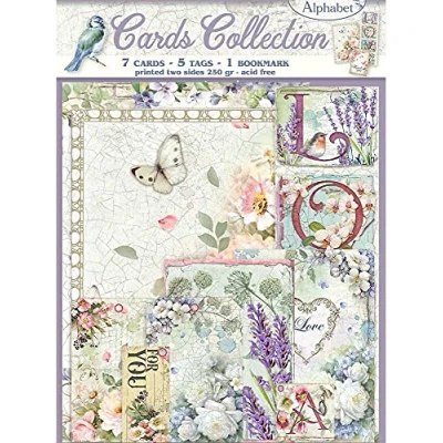 Afbeelding van Stamperia Cards Collection Flower Alphabet (SBCARD06) (DISCONTINUED)