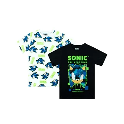 Afbeelding van Sonic The Hedgehog T shirt voor jongens kinderen, 2 verpakkingen, Meerkleurig