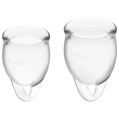 Afbeelding van Satisfyer Feel Confident Menstruatie Cup Set Transparant