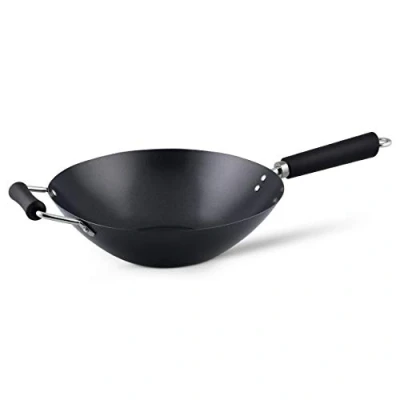 Afbeelding van Ken Hom Excellence Wok Ø 31 cm. in Koolstofstaal met Antiaanbaklaag en Greep Fenolhars