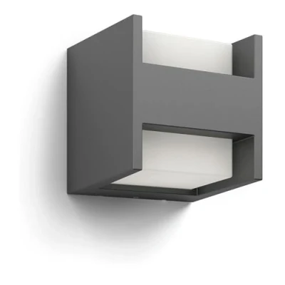 Afbeelding van Philips Arbour Buitenwandlamp Antraciet 4,5 W Warmwit licht Eenvoudige installatie. Geïntegreerde LED lamp