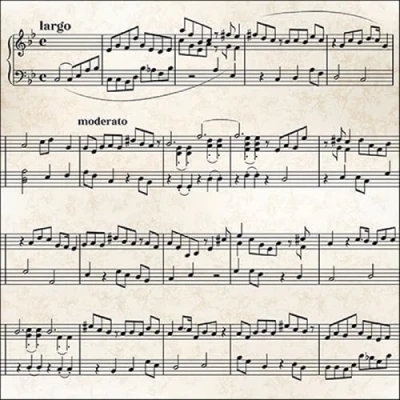 Afbeelding van 1 Pakje papieren lunch servetten Sheet music 20