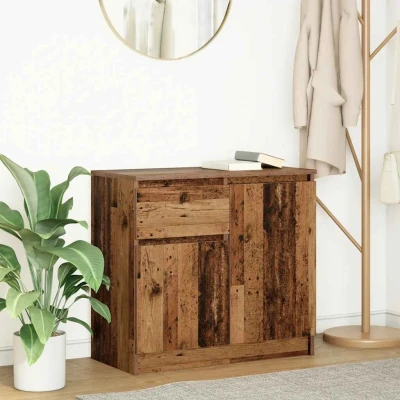Afbeelding van vidaXL Dressoir met lade 71x35x65 cm spaanplaat oud hout