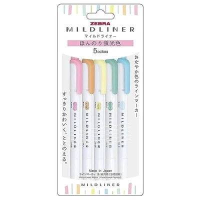 Afbeelding van Zebra mildliner set 5 stuks pastel colors