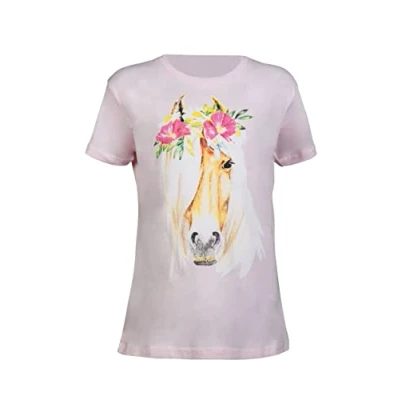 Afbeelding van HKM T Shirt Flower Horse Rose 110/116