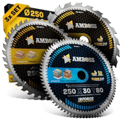 Afbeelding van AMBOSS WERKZEUGE® Cirkelzaagbladenset Ø 250 x 30 cm Voor Mafell Erika 85 EC, Dewalt DWE 7492 en nog veel meer