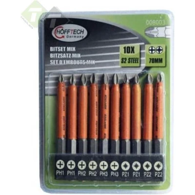 Afbeelding van Hofftech Langbit Set 70 mm PZ PH 10 delig