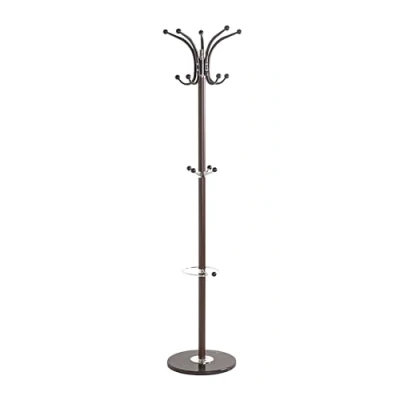 Image de Porte manteaux 14 boules 171 cm marron et chromé
