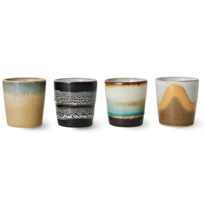 Afbeelding van HKliving 70&#039;s Granite Eierdop 5 Cm Set Van 4 Multicolor