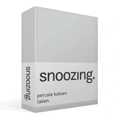 Afbeelding van Snoozing Laken Tweepersoons Percale katoen 200x260 cm Grijs