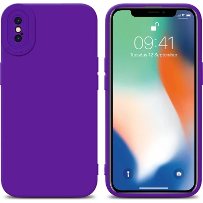 Afbeelding van Cadorabo Hoesje geschikt voor Apple iPhone XS MAX in Fluid DONKER PAARS Beschermhoes gemaakt van flexibel TPU silicone Cover Case