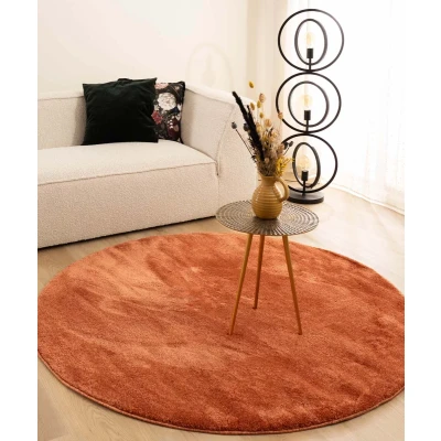 Afbeelding van Velours Vloerkleed Rond Flair Terracotta 200 Cm