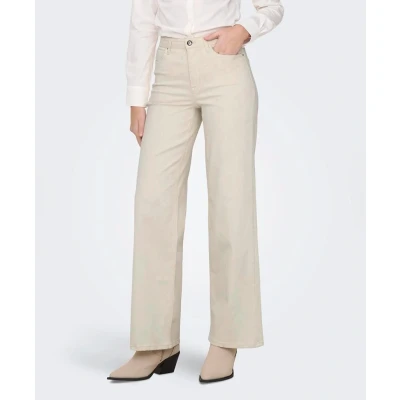 Afbeelding van Only Jeans Onlmadison Blush Hw Wide Dnm Cro No 15310632 Ecru Dames Maat W25 X L30