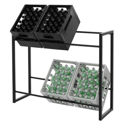 Afbeelding van Drankenkrattenrek 6 kratten 104x32x82,5 cm antraciet metaal ML Design