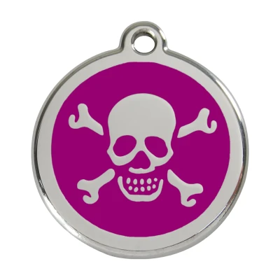 Afbeelding van Crosse Bone Purple roestvrijstalen hondenpenning large/groot dia. 3,8 cm RedDingo