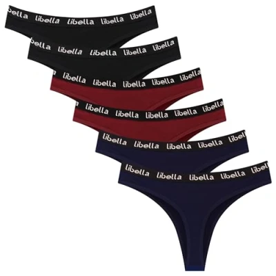 Afbeelding van Libella Set van 6 string voor dames, katoen, levendige kleuren, sexy tangas, 3207, Veelkleurig 3207bmr