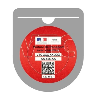 Afbeelding van HADEXIA Vignethouder macaron VTC voorruit beschermhoes zelfklevende sticker grijs
