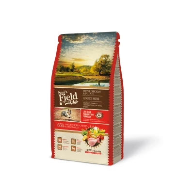 Afbeelding van Sam&#039;s Field Adult Mini Kip&amp;Aardappel Hondenvoer 8 kg