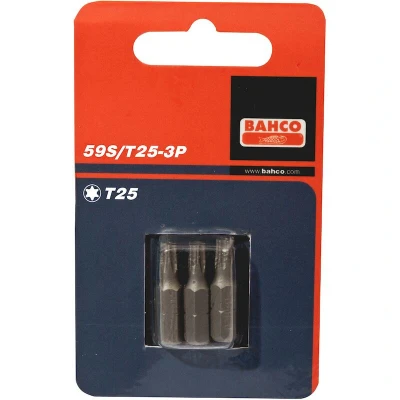 Image de BAHCO 59S/T27 3P Embout de tournevis 1/4&quot;, pour vis Torx, T27 x 25 mm (3 pièces)