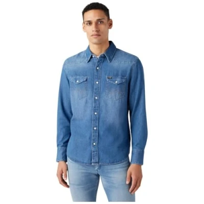 Afbeelding van Wrangler 27MW Overhemd, Heren, Maat: XXL, Icon mid stone
