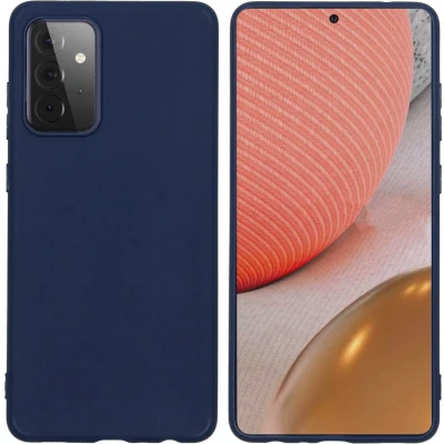 Afbeelding van iMoshion Hoesje Geschikt voor Samsung Galaxy A72 Siliconen Color Backcover Donkerblauw