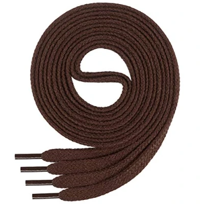 Afbeelding van Hoogwaardige veters van polyester Di Ficchiano © plat ong. 7 mm breed 100% katoen, scheurbestendig, 16 kleuren, lengte 45 200 cm, bruin, 120