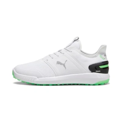 Afbeelding van Puma Golf Ignite Elevate Golfschoenen, Heren, Maat: 46, White fluro green pes black Textiel/ synthetisch