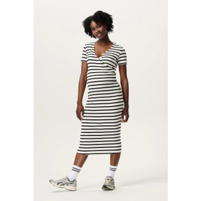 Image de Zwangerschapsjurk met voedingsfunctie Soiree Cream Stripe XS
