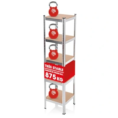 Afbeelding van EASYmaxx 2 in 1 zware plank &amp; werkbank, 180 x 40 cm 875 kg draagvermogen, 175 per niveau