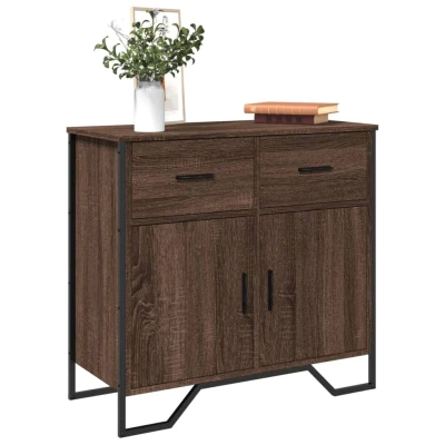 Afbeelding van Dressoir 79.5x35,5x74,5 cm bewerkt hout bruin eikenkleur
