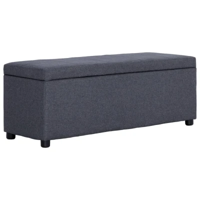 Afbeelding van Bankje met opbergvak 116 cm polyester donkergrijs