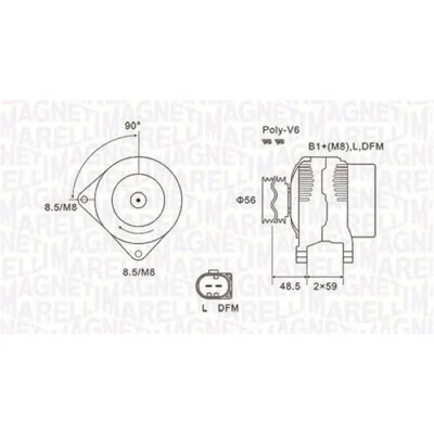 Afbeelding van MAGNETI MARELLI 063731644010 Dynamo / Alternator 14V 120A VOLKSWAGEN: Polo IV Hatchback, V III SKODA: Fabia 2