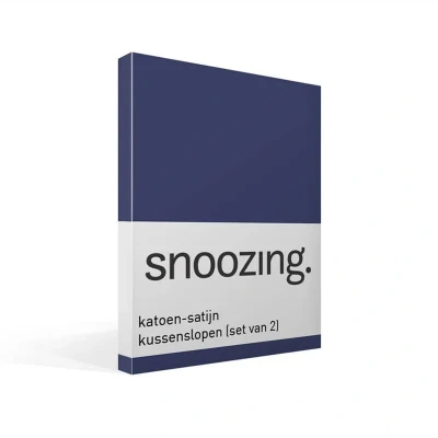 Afbeelding van Snoozing Katoen satijn Kussenslopen Set van 2 60x70 cm Navy
