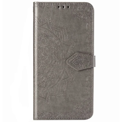 Afbeelding van Hoesje Met Pasjeshouder Geschikt voor Samsung Galaxy A51 Mandala Bookcase Grijs