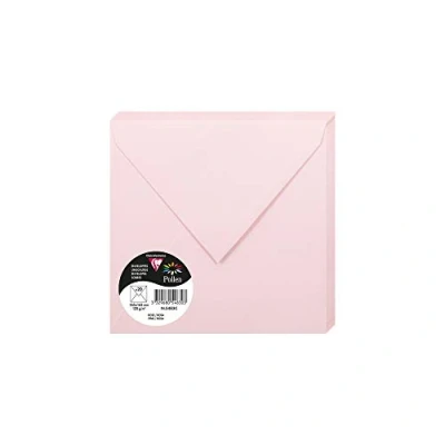 Afbeelding van Clairefontaine 5483C, verpakking met 20 enveloppen, vierkant, 16,5 x cm, 120 g/m², kleur: roze, uitnodiging voor evenementen en overeenkomst, Pollen serie, glad papier van hoge kwaliteit