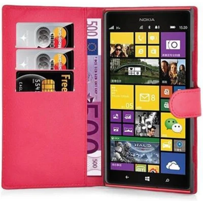 Afbeelding van Cadorabo Hoesje geschikt voor Nokia Lumia 1520 in KARMIJN ROOD Beschermhoes met magnetische sluiting, standfunctie en kaartvakje Book Case Cover Etui