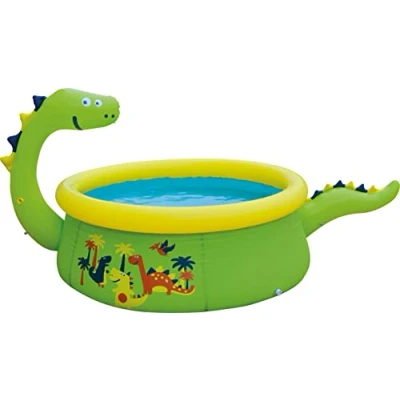 Afbeelding van Venecon Goods Opblaasbaar Zwembad Kinder Rond Groen en Geel Dino Buitenzwembad ø 175 x 62 cm
