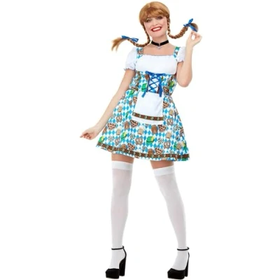Afbeelding van Smiffy&#039;s Boeren Tirol &amp; Oktoberfest Kostuum Sexy Kleintje Pils Vrouw Blauw Small Bierfeest Verkleedkleding