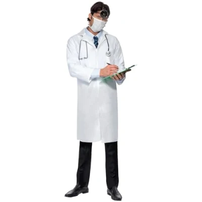 Afbeelding van Smiffy&#039;s Dokter &amp; Tandarts Kostuum Cor Rona Wit / Beige XXL Carnavalskleding Verkleedkleding