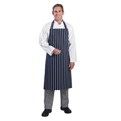 Afbeelding van Whites halterschort blauw wit gestreept