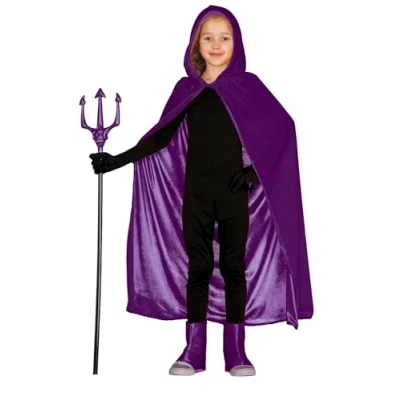 Afbeelding van Fiestas Guirca Lilac fluwelen kindercape met capuchon 100 cm