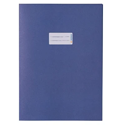 Image de HERMA Protège cahier recyclé, format A4, papier, bleu fonc‚