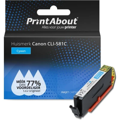 Afbeelding van Huismerk Canon CLI 581C Inktcartridge Cyaan