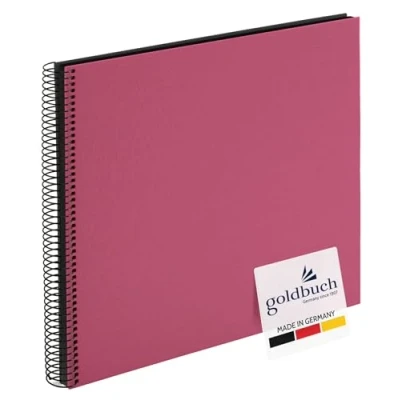 Afbeelding van goldbuch 25508 spiraalalbum, fotoalbum met 40 zwarte pagina&#039;s, herinneringsalbum 35 x 30 cm, spiraalfotoalbum zonder uitsnijding, fotoalbum, fotoboek fuchsia