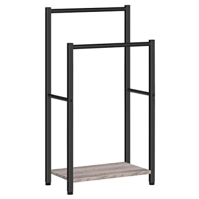 Afbeelding van HOOBRO handdoekenrek, 2 stangladder, voor badhanddoeken, kleding, dekens, kranten, ruimtebesparend, stabiel, industriële stijl EBG02LB01