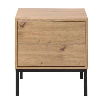 Afbeelding van CALICOSY Nachtkastje met 2 Laden Houten Decoratie B45 x D40 H50 cm
