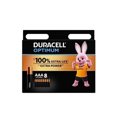 Afbeelding van 8 x Duracell AAA Optimum (1 blister met batterijen), batterijen (MX2400/MINI STYLO/MICRO)