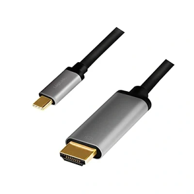 Afbeelding van LogiLink CUA0101 tussenstuk voor kabels USB 3.2 Gen1 Type C HDMI A Zwart, Grijs