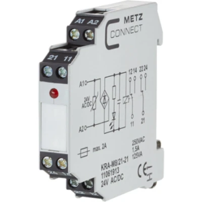 Afbeelding van Metz Connect 11061913 Koppelelement 24, 24 V/AC, V/DC (max) 2x wisselcontact 1 stuk(s)